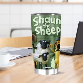 Tumbler Stainless Steel Insulated 20 oz shaun Tea the Hot sheep Iced Coffee Wine Cold Water Botter Gifts for Family and Friends