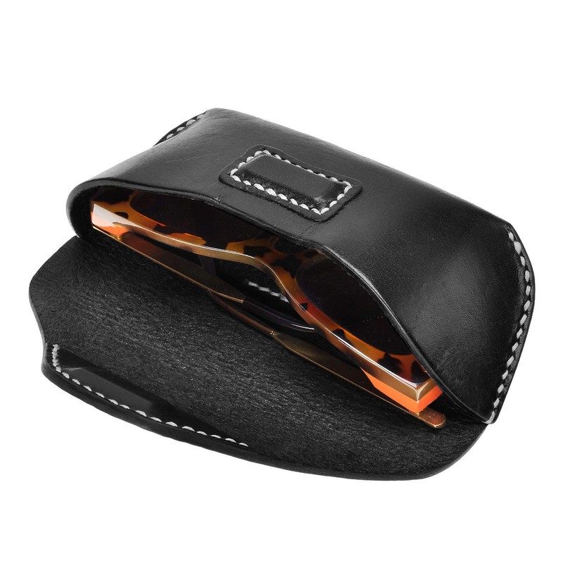ZLYC Unisex Handmade Hard Leather Collection Glasses Case Sunglasses Case,