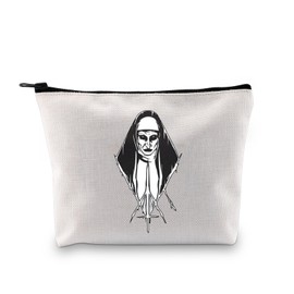 JXGZSO Horror Nun Inspired Cosmetic Bag Horror Movie Lover Gift Valak Makeup Bag Valak Fan Gift, Valak Fan Gift