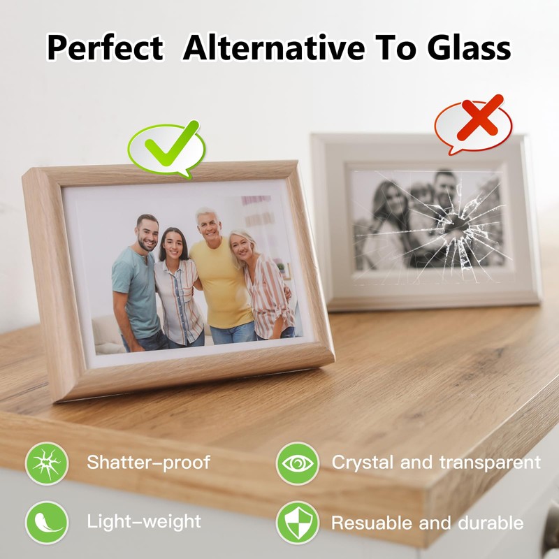EasBriight 10-Pack of 12×12"×0.02" PET/Plexiglass Sheets, Transparent Flexible Plastic Sheet