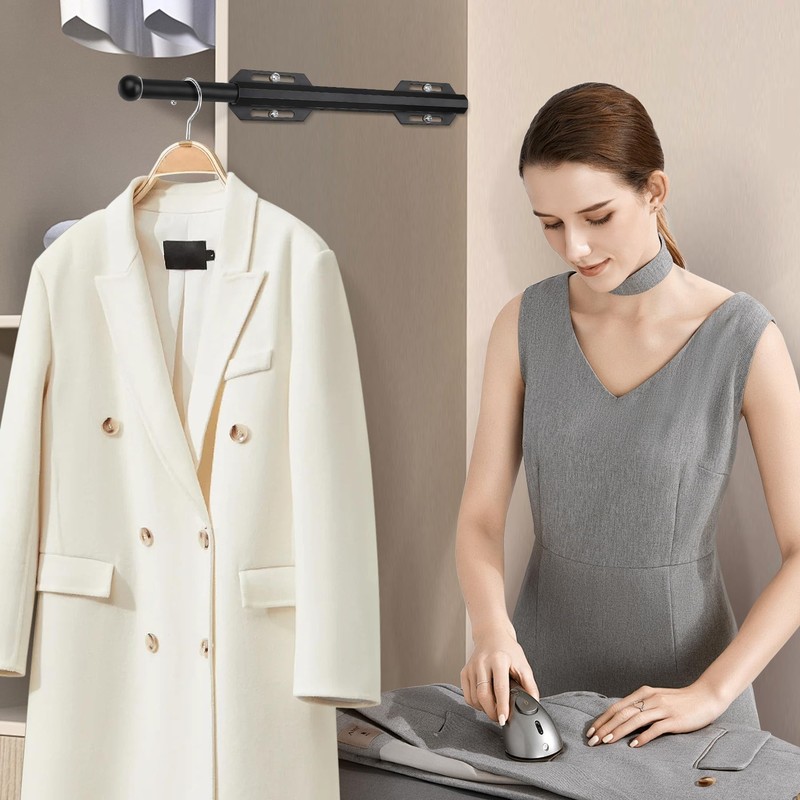 Valet Rod For Closet Pull Out, Heavy Duty Adjustable Valet