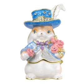Rabbit Series Rabbit Baron Rabbit Lady (Spring Color) Figurine, Rabbit, Rabbit, Jewelry Box, Pierth, Tokyo Ginza Picals, Cute, Brand, Stylish, Gift, Rabbit Baron (Sky Blue Hat)