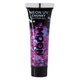 Neon UV Face & Body Chunky Glitter Gel - 12ml - Purple