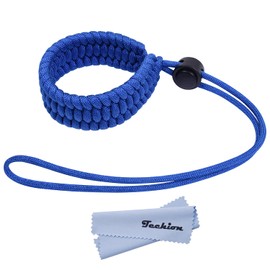 Techion Braided 550 Paracord Adjustable Camera Wrist Strap/Bracelet for Cameras, Binoculars, and Other Stuff (Blue)