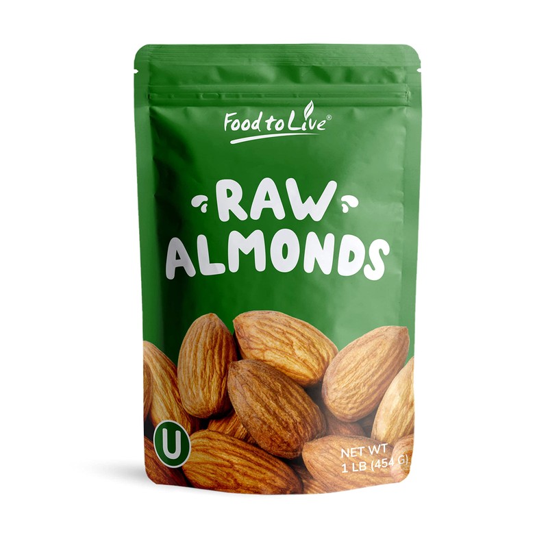 Food to Live California Almonds, 1 Pound – Supreme, Whole,