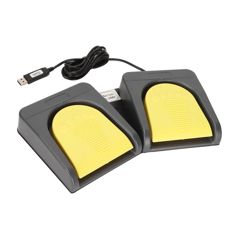 Elprico USB Foot Pedal, Double Foot Switch, Mechanical Switch with