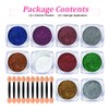 Yagoyan 10 Jars Chrome Nail Powder Kit with Holographic Nail