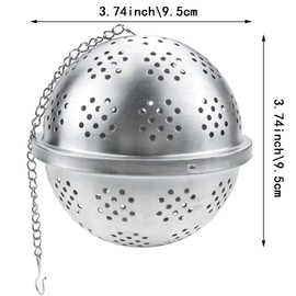 Spice Ball Extra Large for Cooking, Tea Infuser, Stainless Steel Tea Ball Strainer Spice Infuser, Soup Seasonings Seperation Basket with Extended Chain Hook for Brewing Tea Spices Seasonings