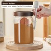 Wissy&Konny Brown Sugar Container 2PACK,Airtight 50 Oz/1.5L Glass Jar with