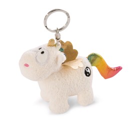 NICI 47371 Rainbow Yang 10 cm - Unicorn Cuddly Toy Pendant with Keyring for Keyring, Key Holder & Key Chain - Bag Pendant Theodor & Friends, White/Colourful, 10 cm Key Ring