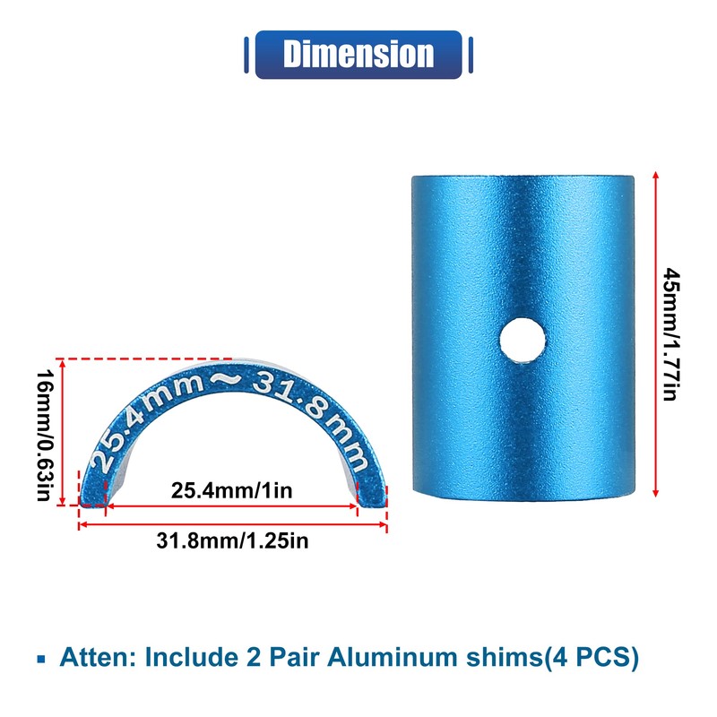 X AUTOHAUX 2 Pair Bike Handlebar Shim 25.4 to 31.8mm