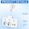 KUWUNG 6 in 1 Socket with USB, 2-Way Double Plug