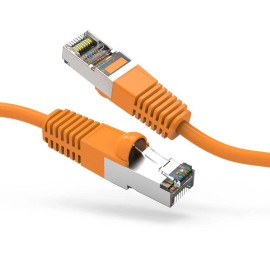 LucaCables 6Ft CAT6 Shielded (SSTP) Ethernet Network Booted Cable Orange