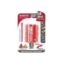 Diablo Carbide Teeth Hole Saw for Wood and Metal - Fits with Snap-Lock Plus Mandrel System, Tool-Free Plug Ejection - 2" Diameter, 2-3/8" Length - DHS2000CT