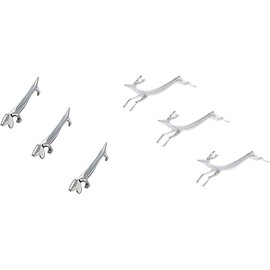 BMTick Dachshund and Deer Knife Rest Set for Dinner Table Settings, Silver, Set of 6