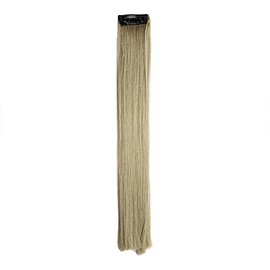 Stasia Street 24-Inch Straight Clip-On Strands Korean Synthetic Breatheable Hair Extensions for Women Natural Looking Instant Style, Volume & Length - WOOD BROWN