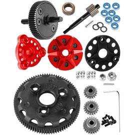 RCHuiWow RC Transmission Gear &48P 86T w/19T 21T 23T Pinions &Slipper Clutch &Pressure Plate &Slipper Rebuild Kit Upgrades Part for 1/10 2WD Slash/Rustler/Stampede/Bandit 2WD(VXL) RC Car,Red