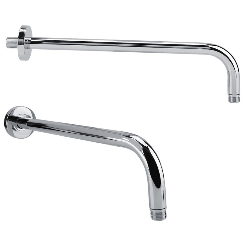Extra Long Stainless Steel Shower Rain Head Arm Replacement Flange