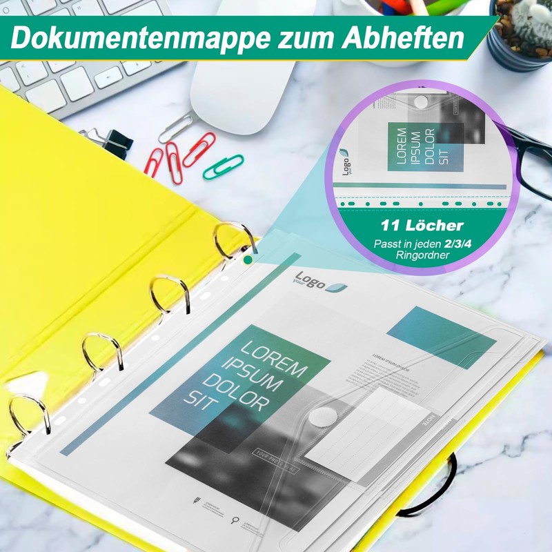 A4 Document Wallet, Pack of 14 Document Folders A4 for