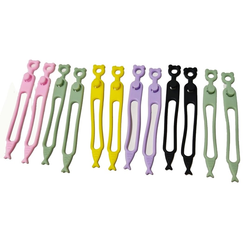 Silicone cable tie, data cable organizer, reusable, multi-purpose elastic cable