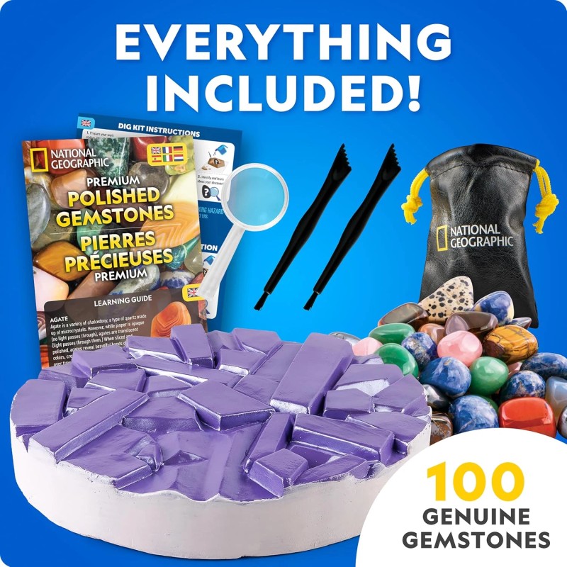 National Geographic Gigantic Gemstone Dig Kit Excavate 100 Real Gems