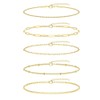 FFWTPY Pack of 5 Women's Bracelets, Adjustable Waterproof and Stackable