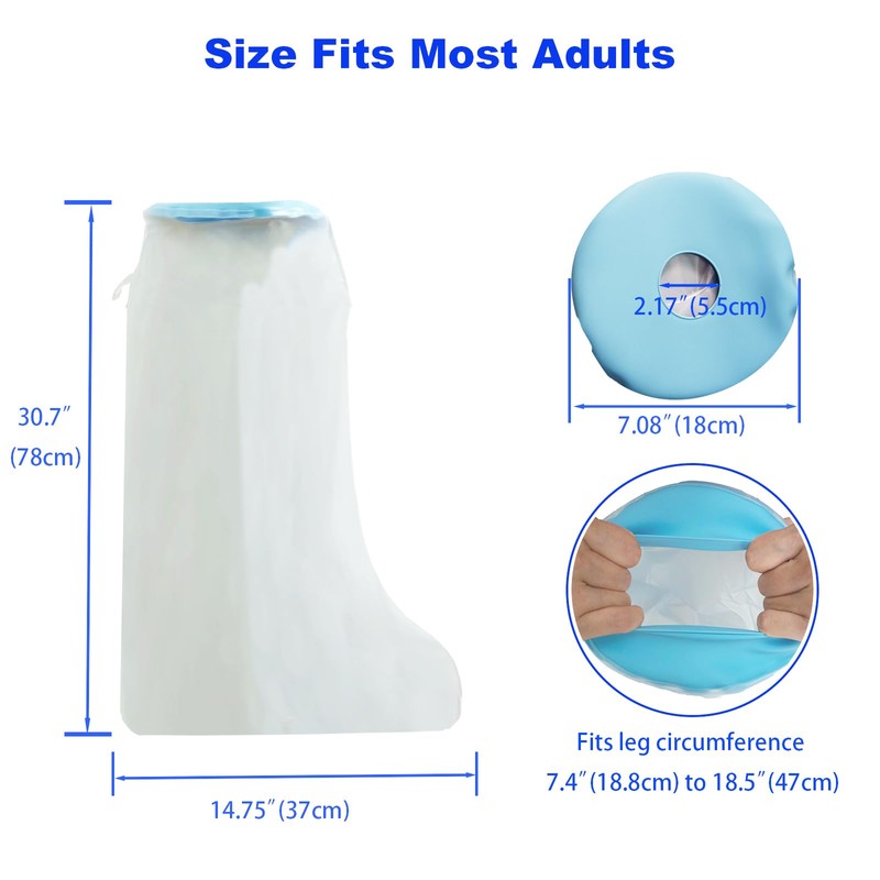 Wateproof Cast Covers for Shower Leg Adult, Full Leg Protector