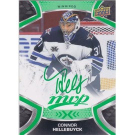 2021-22 Upper Deck MVP Green Script Connor Hellebuyck Jets Card #155 WN17