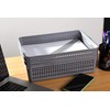 Eslite Plastic Organizing Baskets/Storage Tray Baskets,6-Pack,Gray