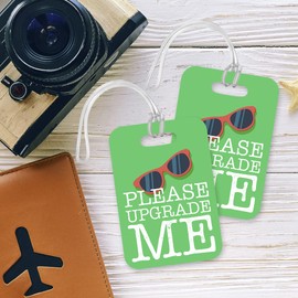 LT084 Please Upgrade me Novelty Funny Unique Designer Gift Glossy Plastic Suitcase Luggage Tag