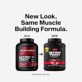 Muscletech Whey Protein Powder (Milk Chocolate, 4 Pound) - Nitro-Tech Ultimate Muscle Building Formula with Whey Protein Isolate - 30g of Protein, 3g 