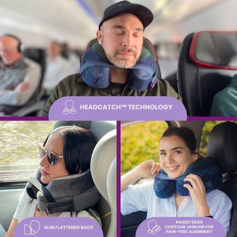 Cabeau Best Neck Pillow for Travel – Evolution Earth Deluxe