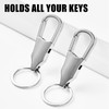 BEIJIATE metal hook and loop keychain, 12 stainless steel rings,