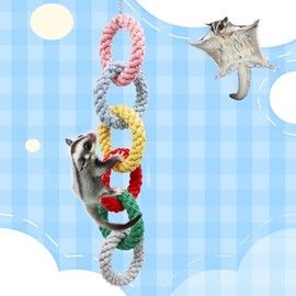 Sugar planeador - Juguetes colgantes de seis anillos para escalar, coloridos juguetes de columpio de planeador de azúcar, juguetes de ratas de hámster, accesorios de jaula para azucar, hurón, hámster, ardilla, loros chinchilla