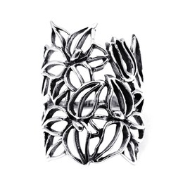 AeraVida See Through Wild Flower .925 Sterling Silver Ring | Delicate Wedding Rings For Women | Vintage Comfort Fit Silver Rings for Women | Promise Ring | Sterling Silver Rings Sizes (6)