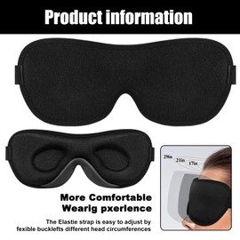 Blackout Sleep Masks for Women & Men - Zero Pressure Sleeping Eye Mask- Ergonomic Design 3D Cutout Eye Movement Friendly, Ultra Soft & Comfortable for Nap/Travel