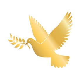 Sticker Dove of Peace 7 x 7 cm Weatherproof Car Sticker UV-Resistant Easy to Apply (Gold)