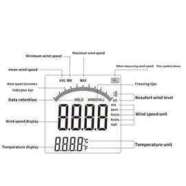 Snblzhef Wind Meter Wind Meter Thermometer Digital Anemometer Wind Wind Speed Gauge Anemometer