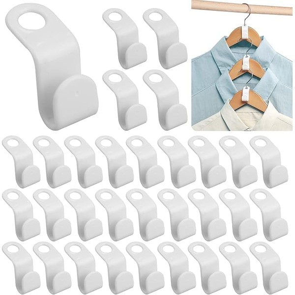 100 PCS Space Saving Hanger - Clothes Connector Hooks, Stacking