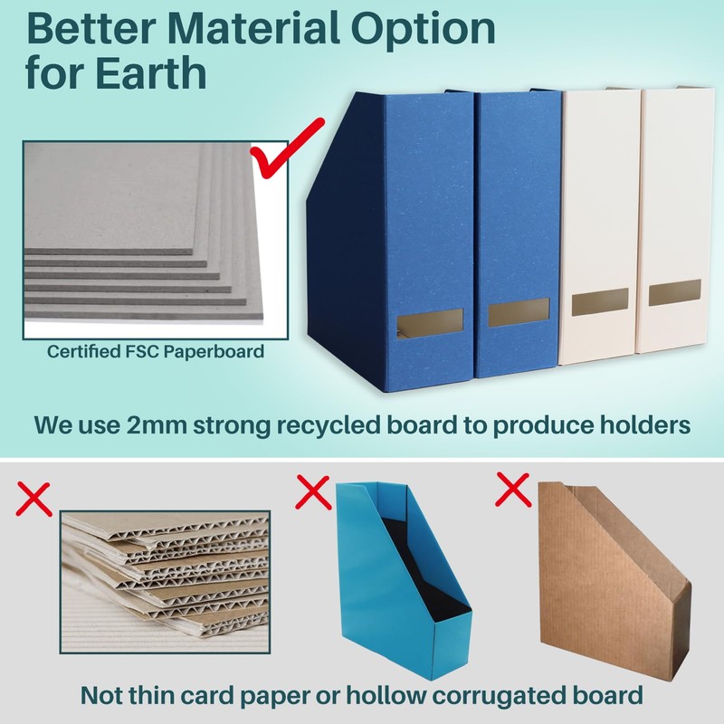 LifeSto Magazine Holder - File Holder and Desk Organizer, Cardboard