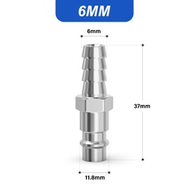 ERGAOBOY 10 Pcs Male Industrial Air Coupling and Plug Kit with 6MM Hose Barb, Flow Quick Connect Air Pneumatic Compressor Hose Fittings