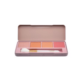 bonvoyage Essentials Radiant Blush Face Makeup Palette with 4 Matte and Pearlescent Blush Colours and a Face Brush, Makeup Gift Set for Girls