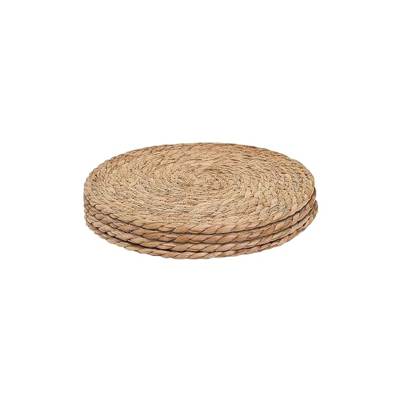 FSSTUD 4 Pcs Round Woven Placemats Rustic Wicker Table Mats
