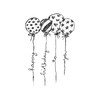 Newstamps Happy Bírthday Balloons Large Wooden & Rubber Stamp for