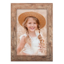 ORIVAN 4x6 Picture Frame Display 4x6 Picture Distressed Brown Wood Grain Photo Frame for Wall and Tabletop Decoration