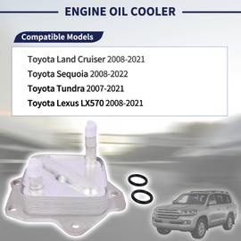 Magimaker Engine Oil Cooler 15710-38021 15710-0S010 Compatible with Toyota Land Cruiser 2008-2021 / Sequoia 2008-2022 / Tundra 2007-2021 / Lexus LX570 2008-2021