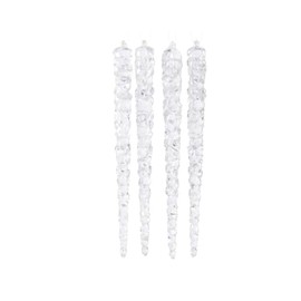 Icicle Pendant Clear Luminous in the Dark 15 cm Pack of 4