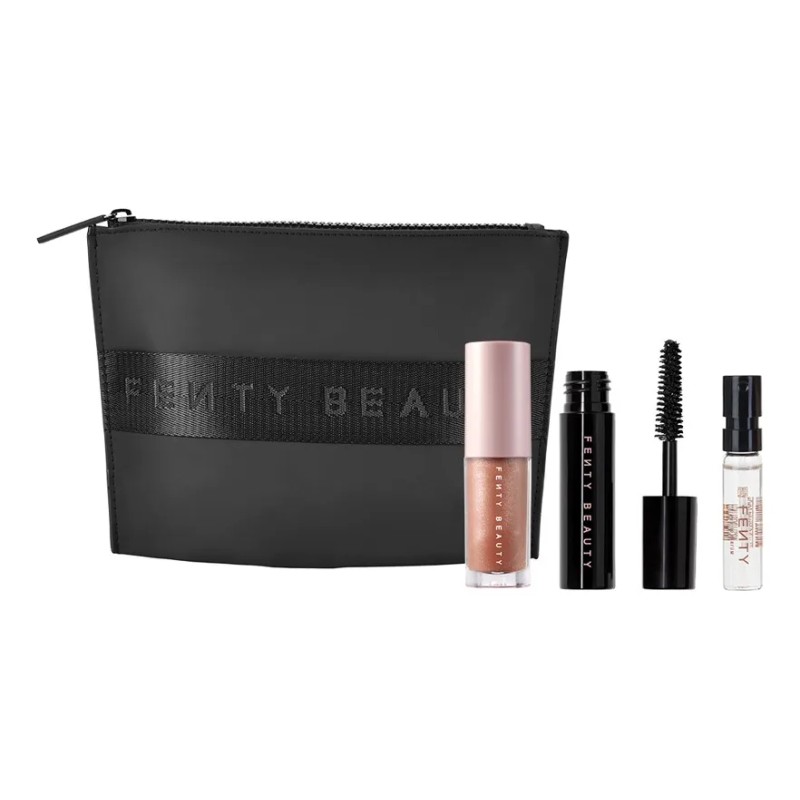 Fenty Beauty Matte Black Clutch Makeup Bag Cosmetiquera Negro Liso