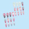 24Pcs Medium Almond Press on Nails Summer Fake Nails with