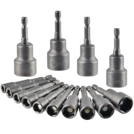 14 Piece Socket Wrench Set Socket Adapter Set - 1/4 Inch 6-19 mm Socket Spanner Magnetic Hex Socket Adapter, Drill Bit Set Magnetic Socket Set 1/4 Inch Hex